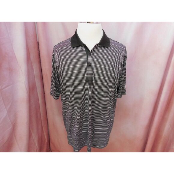adidas Other - Adidas Lakewood Country Club Polo Shirt Men's L Black White Striped Golf